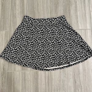 Floral Black Skirt